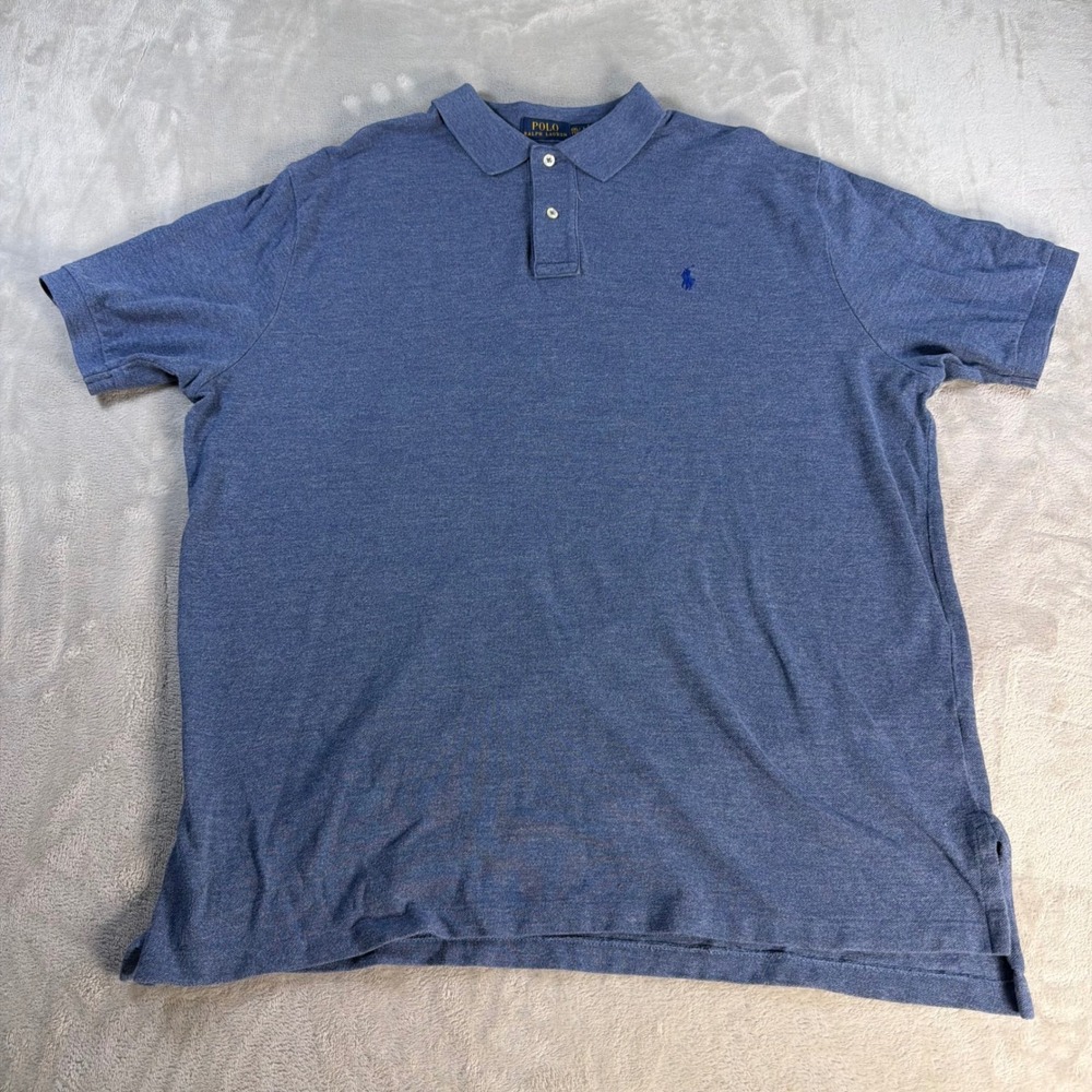 Polo Ralph Lauren Polo Shirt Classic Fit Mens XXL Blue Cotton Short Sleeve Pony